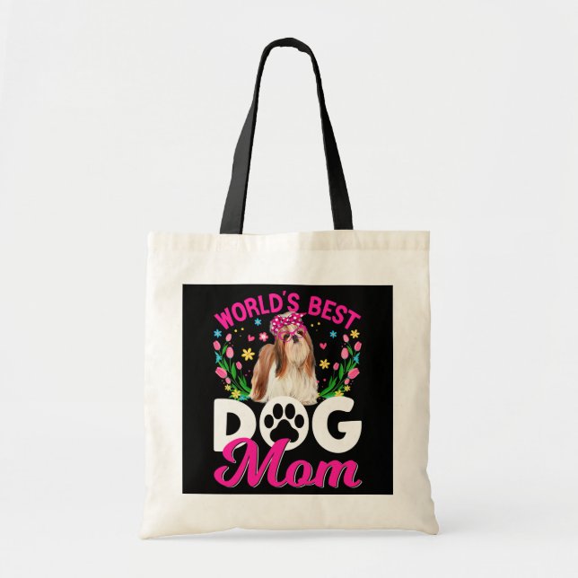 Cute World's Best Shih Tzu Dog Mum Mother's Day  Tote Bag (Front)
