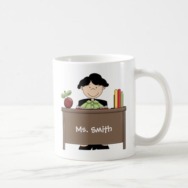 Cute World's Greatest Female Teacher with Name Coffee Mug (Right)