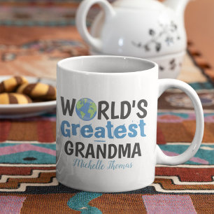 Cute World's Greatest Grandma Custom Coffee Mug