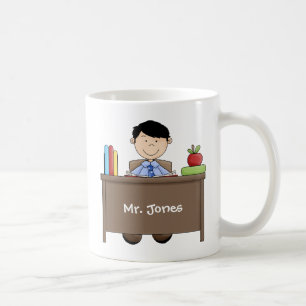 Cute World's Greatest Male Teacher with Name Coffee Mug