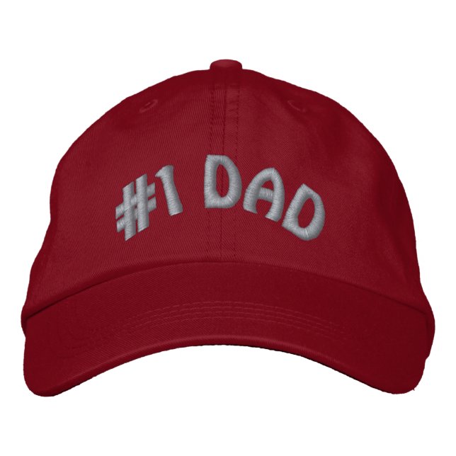 Cute Worlds Greatest Number One #1 Dad Embroidered Hat (Front)