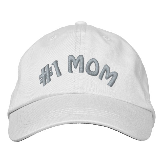 Cute Worlds Greatest Number One #1 Mum Embroidered Hat (Front)