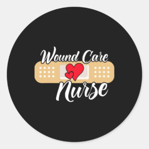 Cute Wound Care Nurse Heart  Classic Round Sticker