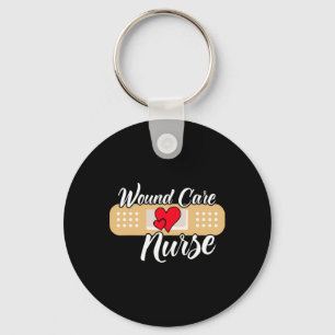 Cute Wound Care Nurse Heart Key Ring