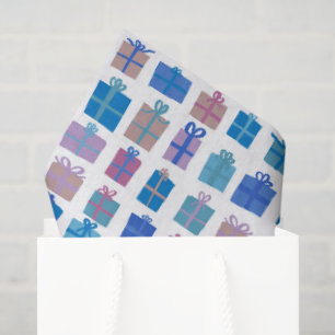 Cute Wrapped Gifts w Bows Holiday Christmas Bday Tissue Paper