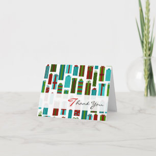 Cute Wrapped Presents Christmas Thank You Card