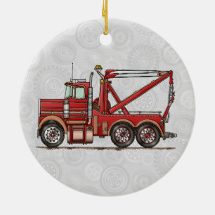 Cute Wrecker Truck Ceramic Tree Decoration