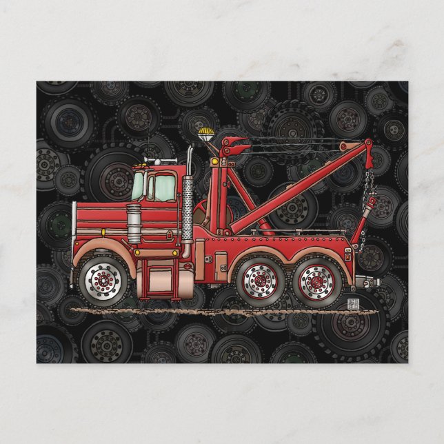 Cute Wrecker Truck Postcard (Front)