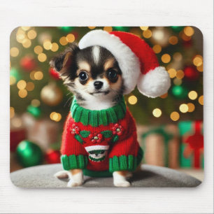 Cute Xmas Chihuahua Mouse Pad