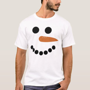 Cute Xmas Christmas Snowman Face T-Shirt