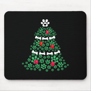 Cute Xmas Dog Paw Christmas Tree Puppy Lovers Men  Mouse Pad