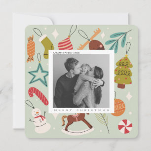 Cute Xmas Family Photo christmas holiday postcard