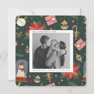 Cute Xmas Family Photo christmas holiday postcard