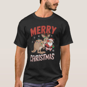 Cute Xmas Kangaroo Santa on Kangaroo Christmas T-Shirt