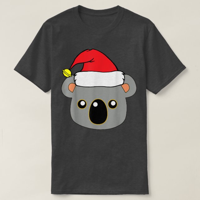 Cute Xmas Koala Claus Bear Hat Happy Christmas Hol T-Shirt (Design Front)