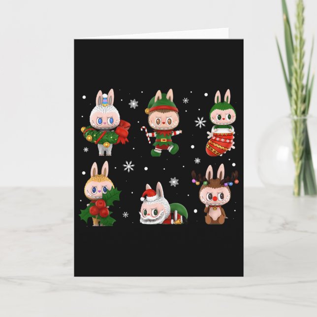Cute Xmas Labubu Lover Labubu The Monsters Christm Card (Front)