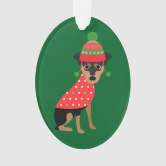 Cute Xmas Min Pin Dog Ornament