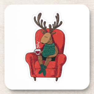 Cute Xmas Reindeer Relaxing Coaster