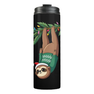 Cute Xmas Sloth Santa Hat Christmas Sloth - Tree L Thermal Tumbler