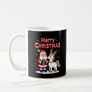 Cute Xmas Unicorn Santa on Unicorn Christmas T-Shi Coffee Mug