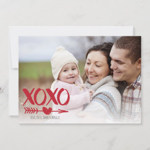 Cute XOXO Heart Valentine's Day Photo Cards