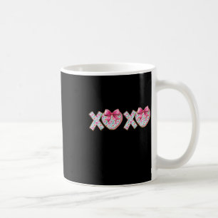 Cute Xoxo Pink Girly Valentine Coquette Bow Floral Coffee Mug
