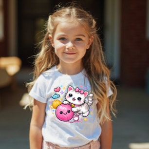 Cute Y2K Kitty Sparkle Toddler Tee