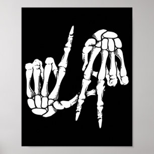 Cute Y Los Angeles Hand Sign Skeleton La Gift