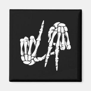Cute Y Los Angeles Hand Sign Skeleton La Gift Magnet
