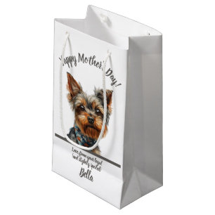 Cute Yappy Yorkie Mother's Day Small Gift Bag