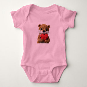 Cute Yarn Art Adorable Otter Baby Bodysuit