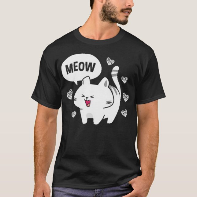 Cute yawning white T-Shirt (Front)