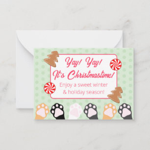 Cute Yay Yay Its Christmastime Cat  Card