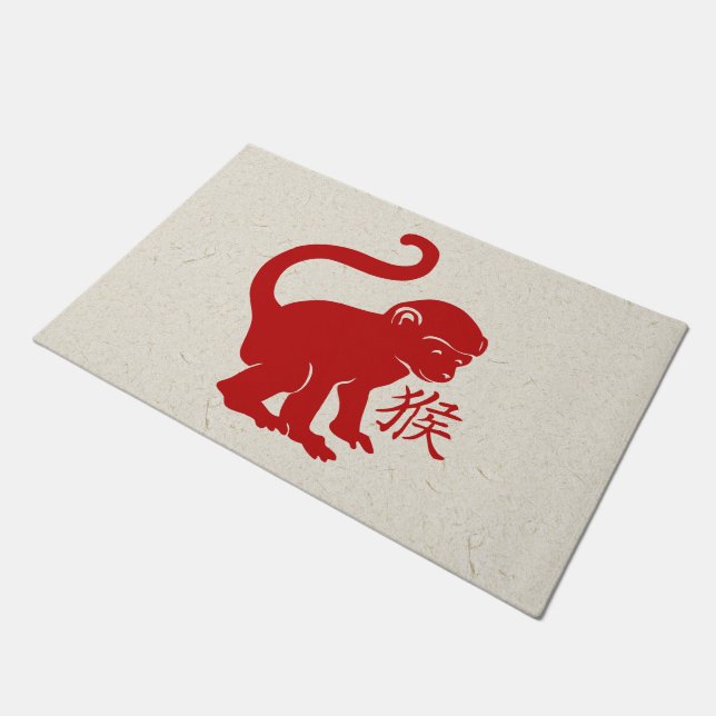 Cute Year Of The Monkey Doormat (Angled)