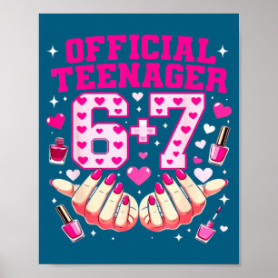 Cute Year Old Girls Teenager Nails Poster