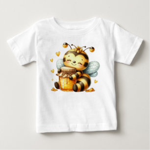 CUTE YELLOW AND BLACK CARTOON HONEY BEE BABY T-Shirt