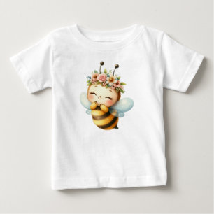 CUTE YELLOW AND BLACK CARTOON HONEY BEE BABY T-Shirt