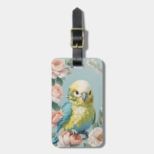 Cute Yellow And Blue Baby Budgie Parakeet Bird Luggage Tag