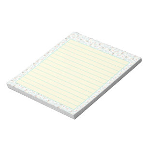 Cute yellow and teal floral notepad