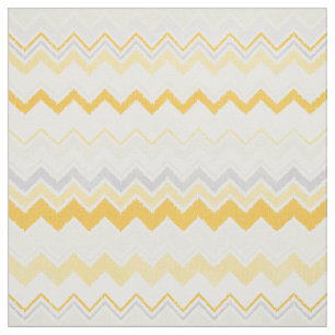Cute yellow and white ikat chevron pattern fabric