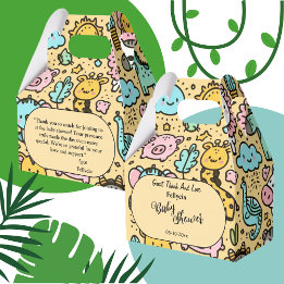 Cute Yellow Animal Doddles Favour Box