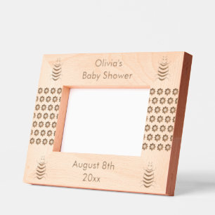 Cute Yellow Baby Bee Custom Baby Shower Etched Frames