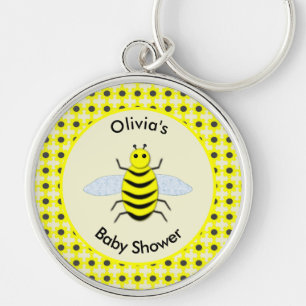 Cute Yellow Baby Bee Gender Neutral Baby Shower Key Ring