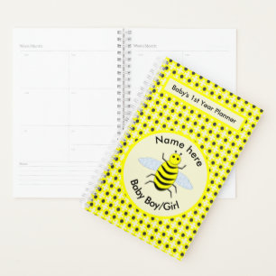 Cute Yellow Baby Bee Gender Neutral First Year Planner