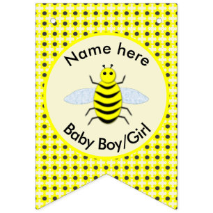 Cute Yellow Baby Bee Gender Neutral Nursery Room Bunting