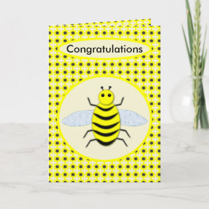 Cute Yellow Baby Bee Gender Reveal Neutral Card