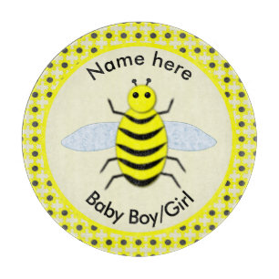 Cute Yellow Baby Bee Gender Reveal Neutral Custom Cutting Board