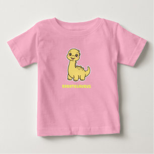 Cute Yellow Baby Brontosaurus Dinosaur Chibi T-Shirt