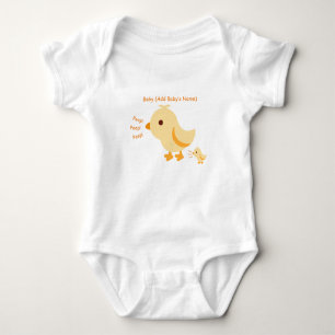 Cute Yellow Baby Chick Baby Bodysuit