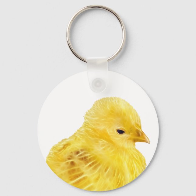 Cute yellow baby Chick Key Ring (Front)